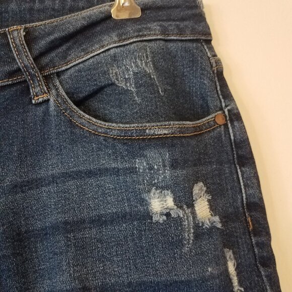 Judy Blue Jeans 18W Blue Boyfriend Fit Distressed Stretch High Rise JB88220 - Picture 5 of 8